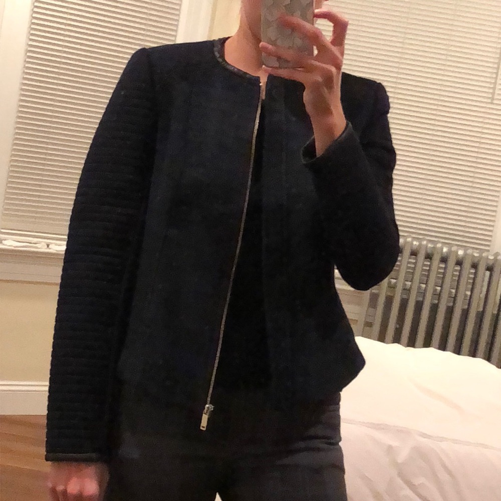 Zara Tartan Structured Jacket Size Medium - image 3